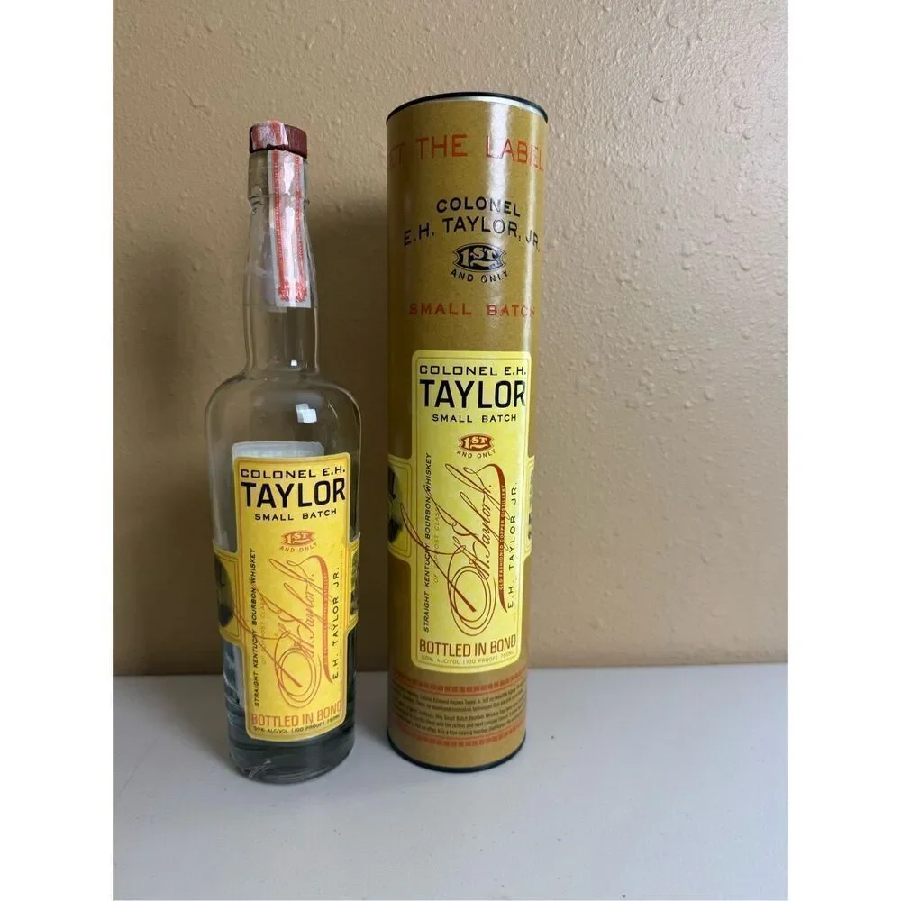 Colonel EH Taylor Small Batch Bourbon Whiskey Bottle and Tube, Empty, EHT